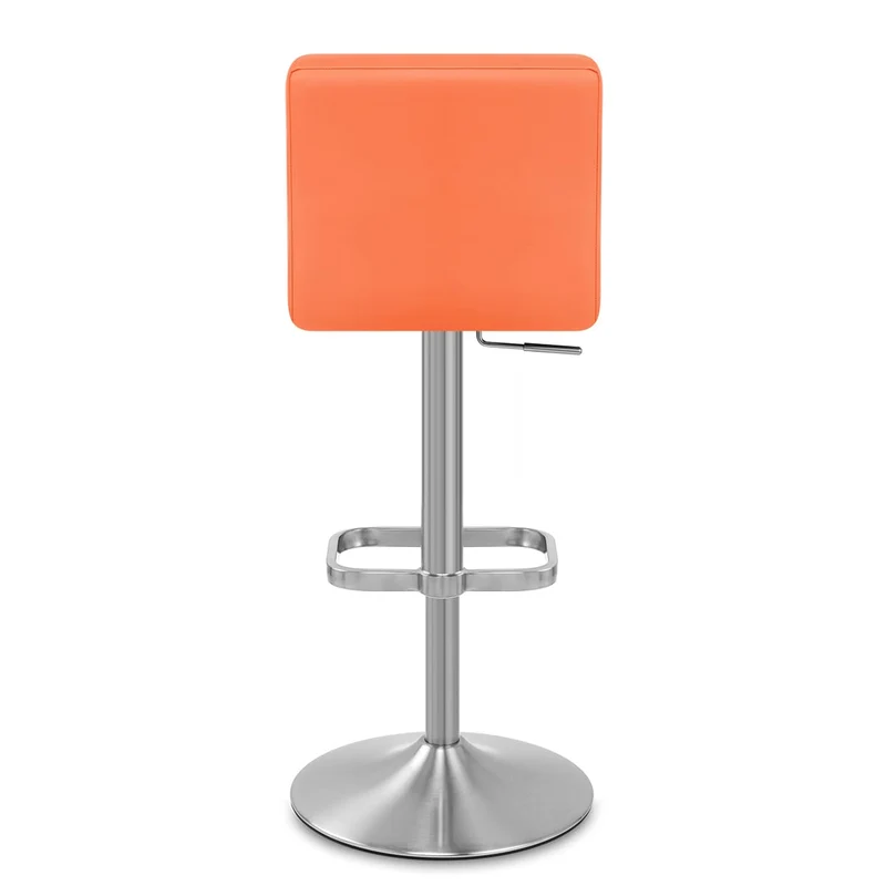 Chaise de Bar Faux Cuir Chrome Brossé - Lush Orange