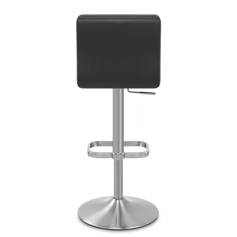 Chaise de Bar Faux Cuir Chrome Brossé - Lush Noir