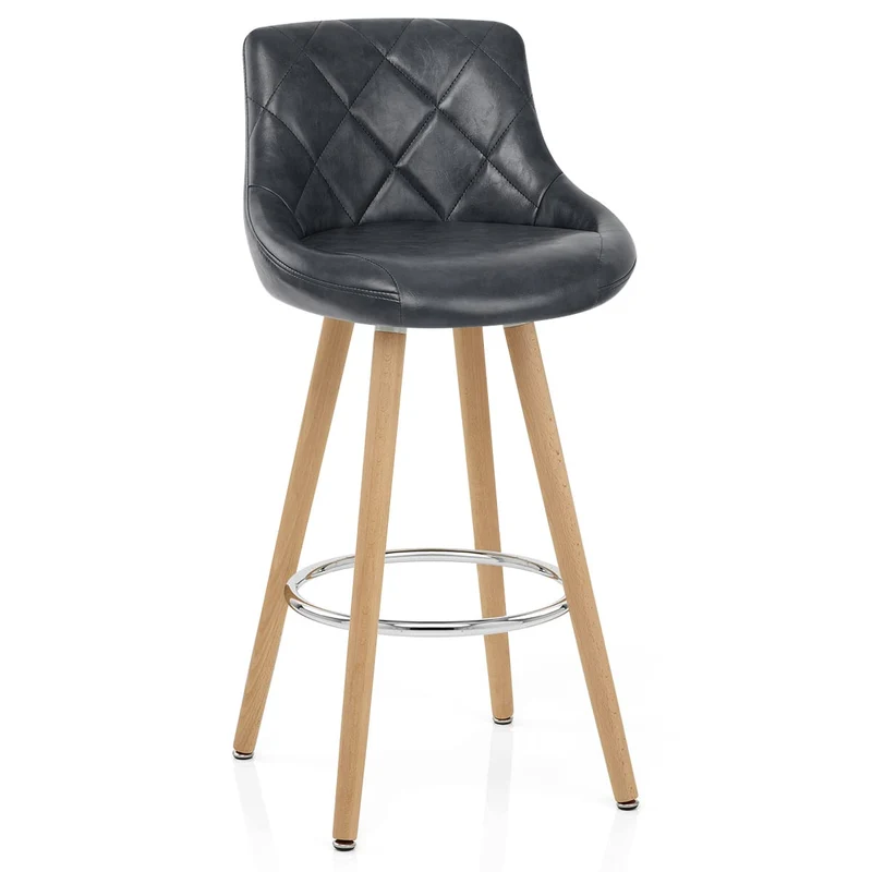 Tabouret de Bar Faux Cuir Antique - Fuse Bleu Foncé