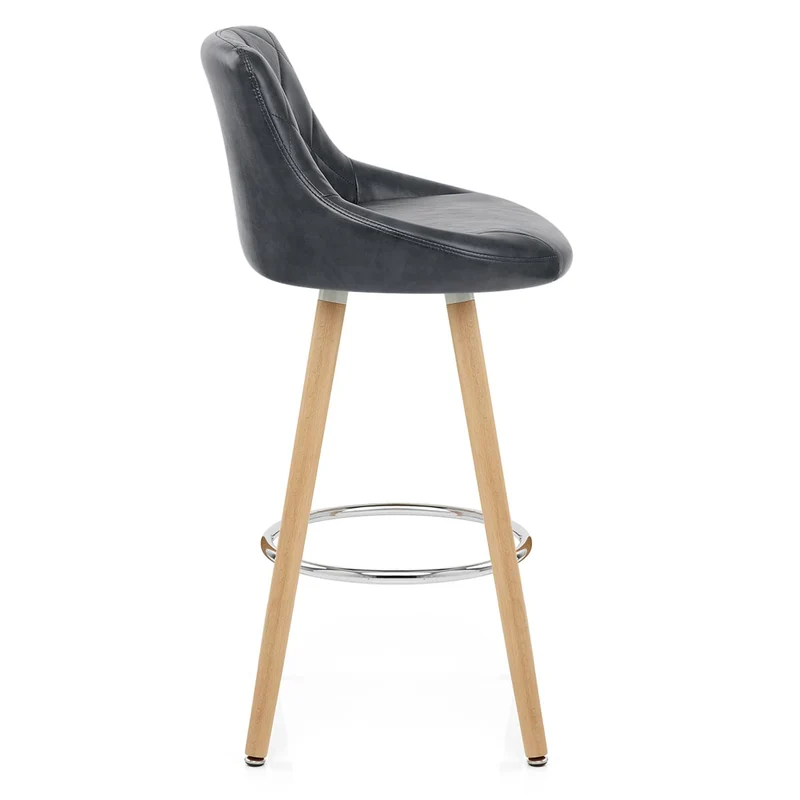 Tabouret de Bar Faux Cuir Antique - Fuse Bleu Foncé