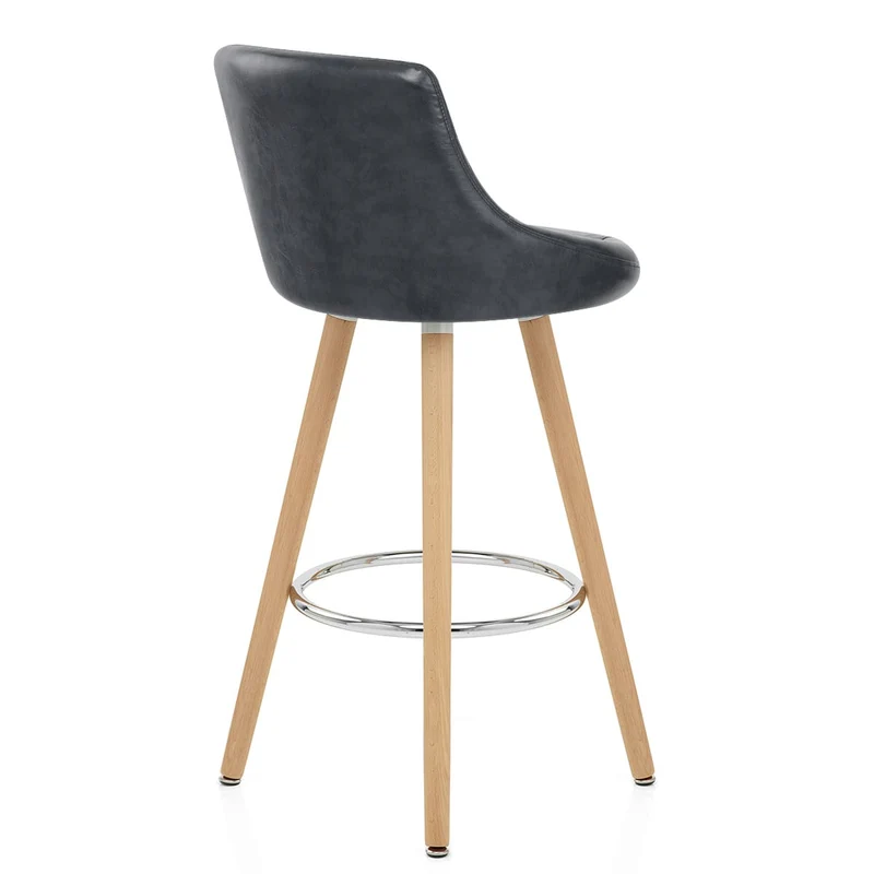 Tabouret de Bar Faux Cuir Antique - Fuse Bleu Foncé