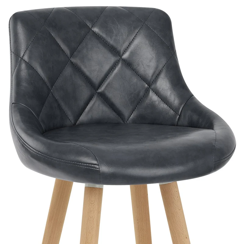 Tabouret de Bar Faux Cuir Antique - Fuse Bleu Foncé
