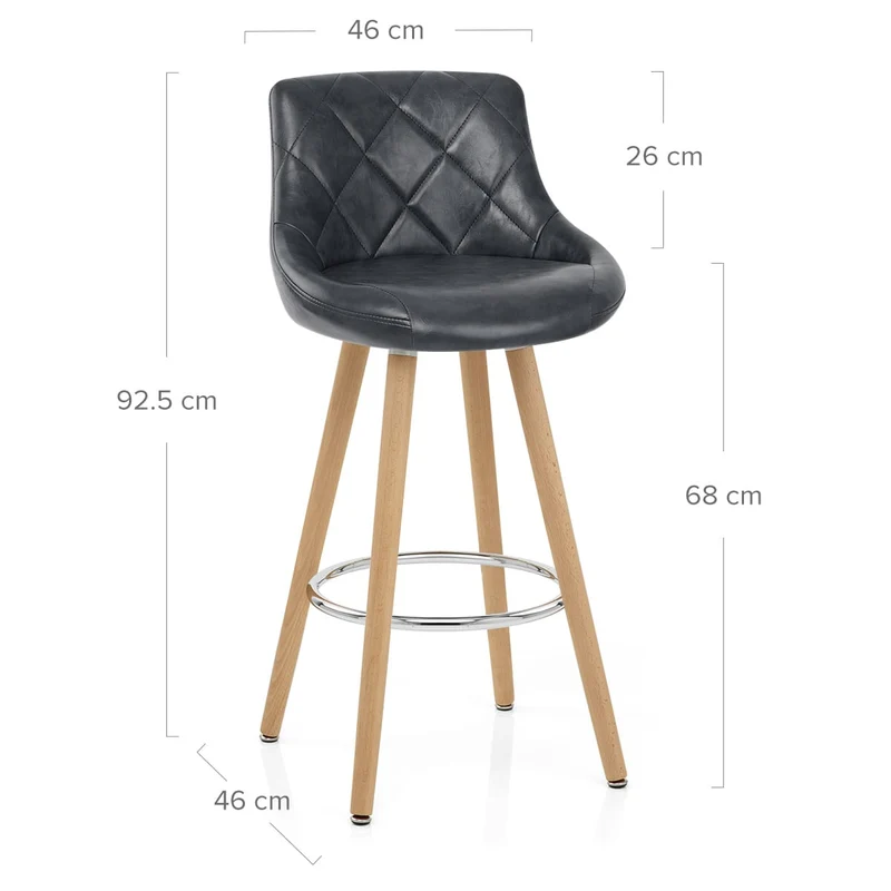 Tabouret de Bar Faux Cuir Antique - Fuse Bleu Foncé