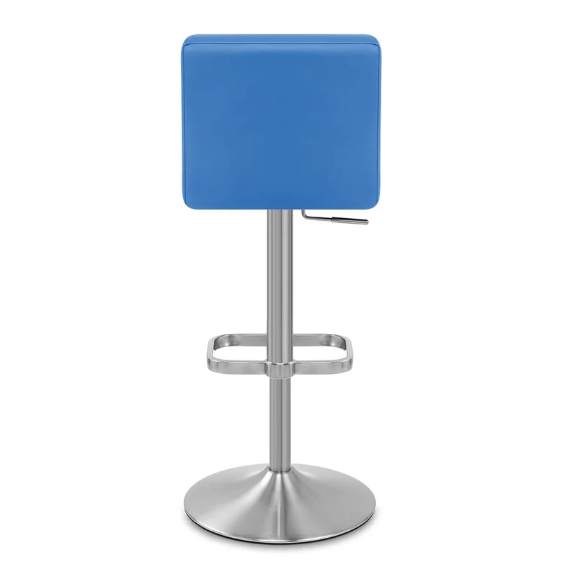 Chaise de Bar Faux Cuir Chrome Brossé - Lush Bleu