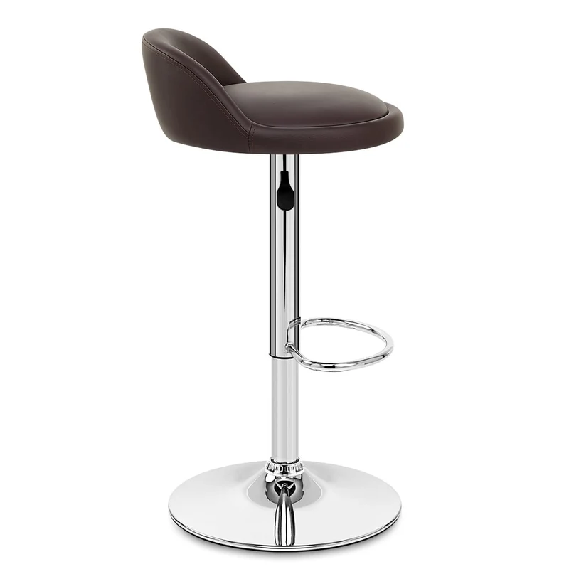 Chaise de Bar Cuir Chrome - Lulu Marron