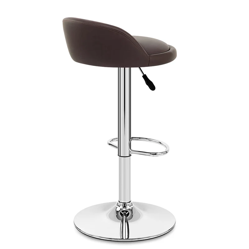 Chaise de Bar Cuir Chrome - Lulu Marron