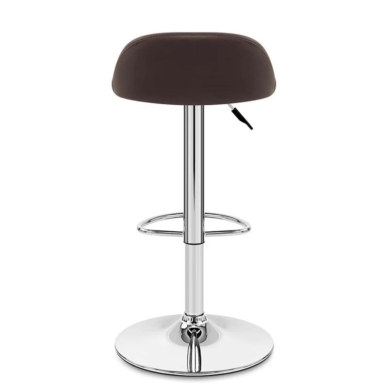 Chaise de Bar Cuir Chrome - Lulu Marron