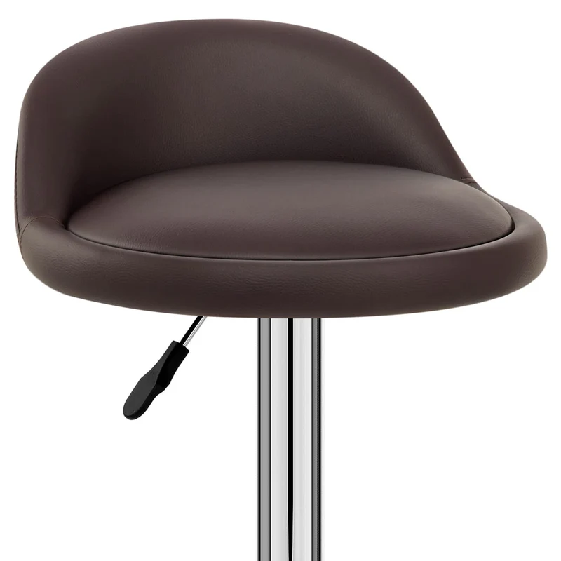 Chaise de Bar Cuir Chrome - Lulu Marron