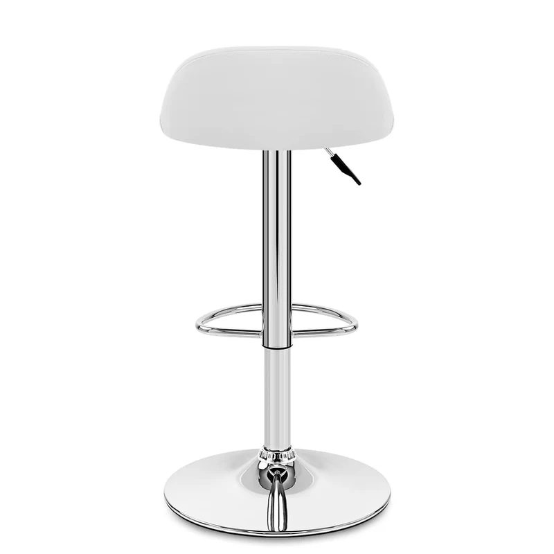 Chaise de Bar Cuir Chrome - Lulu Blanc