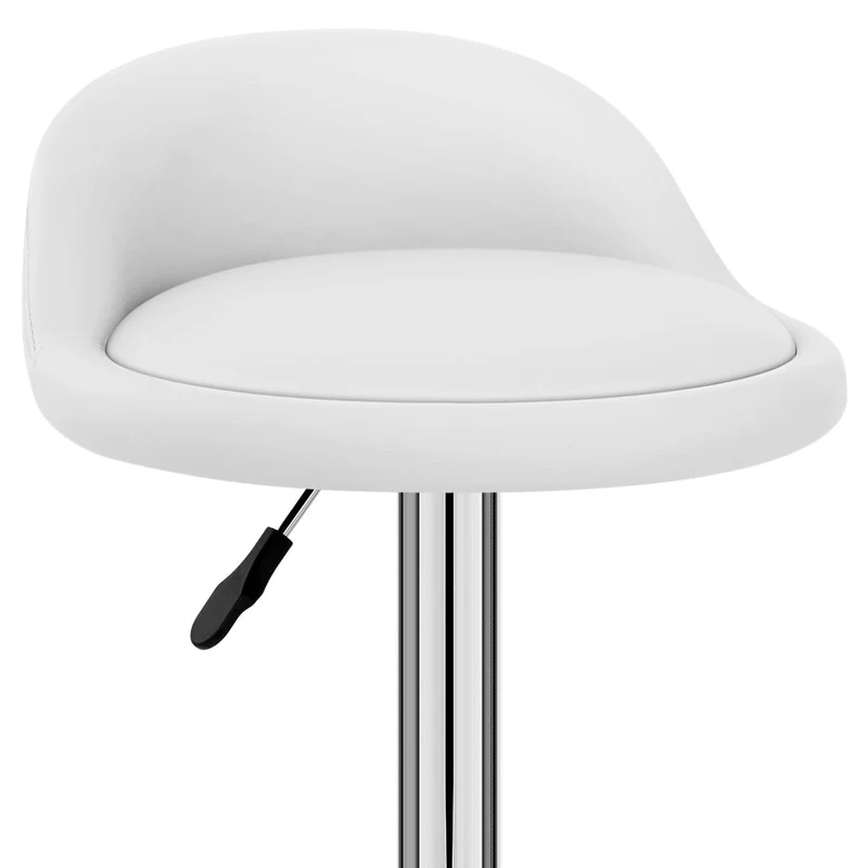 Chaise de Bar Cuir Chrome - Lulu Blanc
