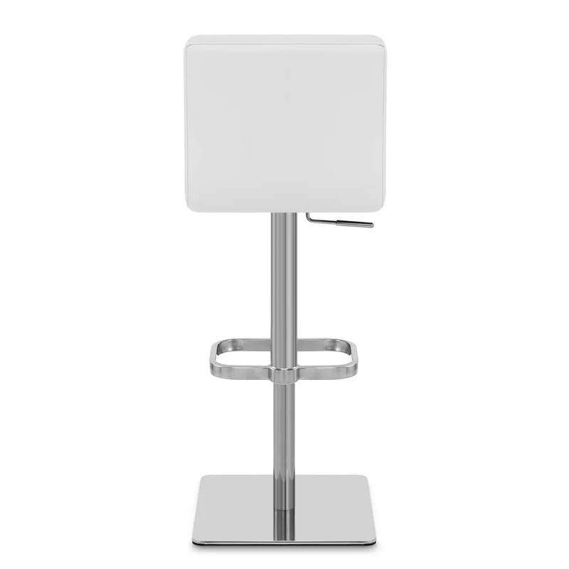 Chaise de Bar Cuir Chrome Brossé - Lush Blanc