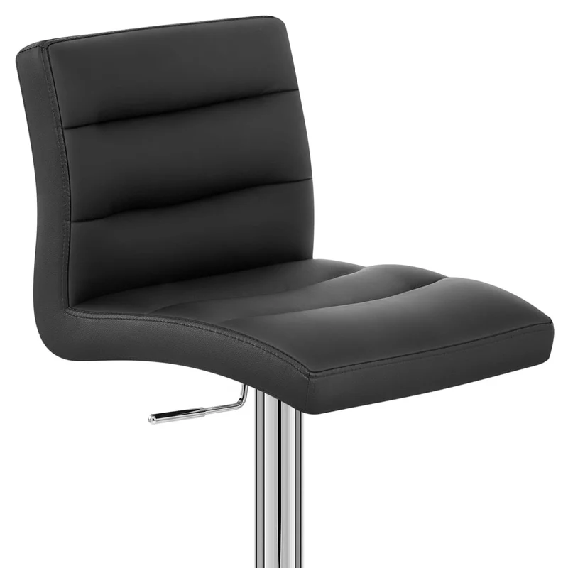 Chaise de Bar Cuir Chrome - Lush Noir