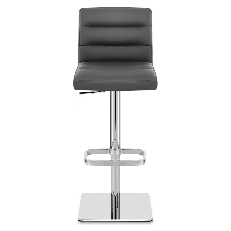 Chaise de Bar Cuir Chrome - Lush Gris