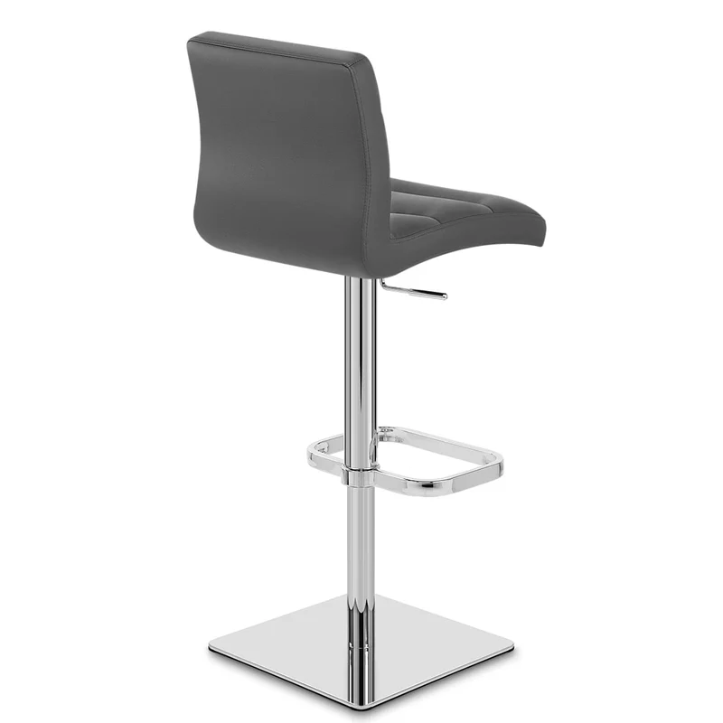 Chaise de Bar Cuir Chrome - Lush Gris