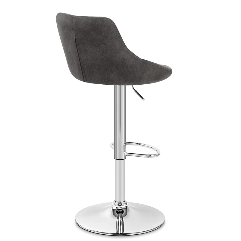 Tabouret de Bar Faux Daim Antique - Hype Gris Foncé