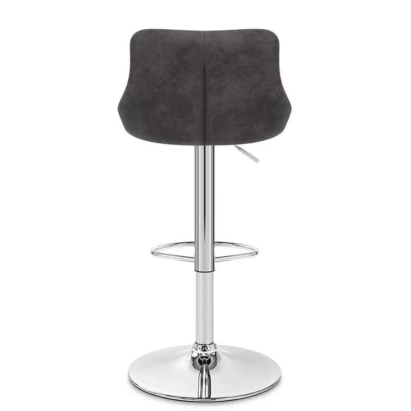 Tabouret de Bar Faux Daim Antique - Hype Gris Foncé