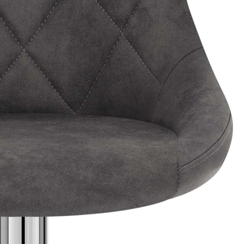 Tabouret de Bar Faux Daim Antique - Hype Gris Foncé