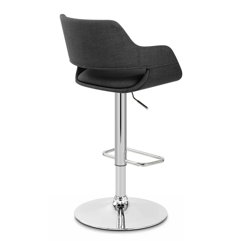 Chaise de bar Chrome Tissu - Nuevo Gris Foncé