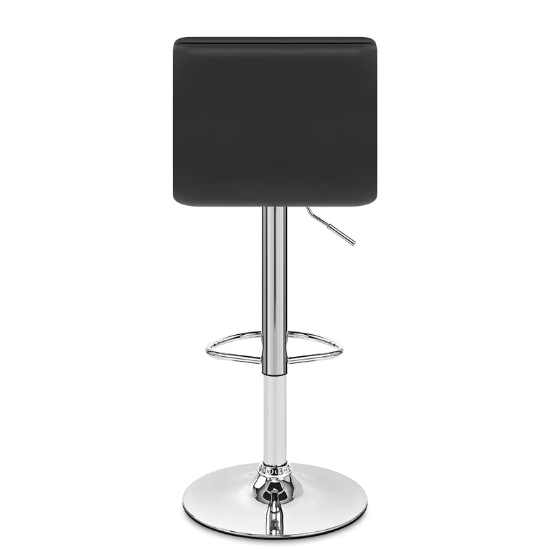 Chaise de Bar Faux Cuir Chrome - Linear Noir