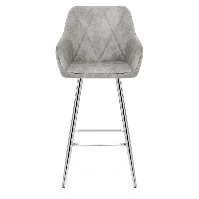 Chaise de bar Daim Chrome - Mason Gris