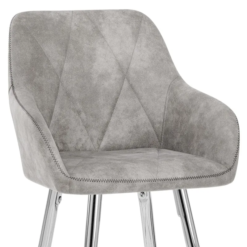 Chaise de bar Daim Chrome - Mason Gris