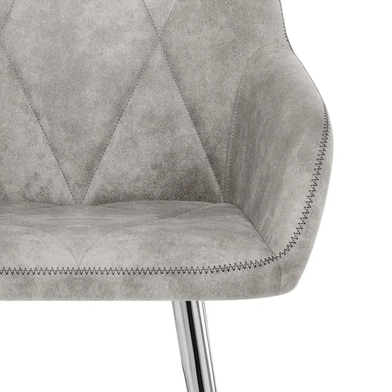 Chaise de bar Daim Chrome - Mason Gris