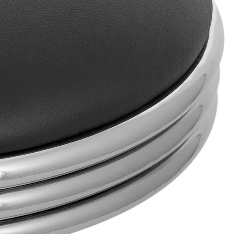 Chaise de Bar Faux Cuir Chrome - Java Noir