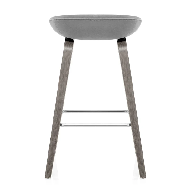 Tabouret de Bar Bois Velours - Epic Gris