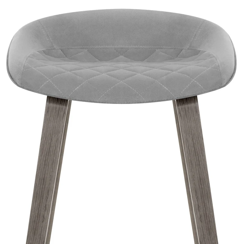 Tabouret de Bar Bois Velours - Epic Gris