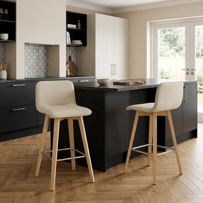 Chaise de Bar Bois - Tide Crème