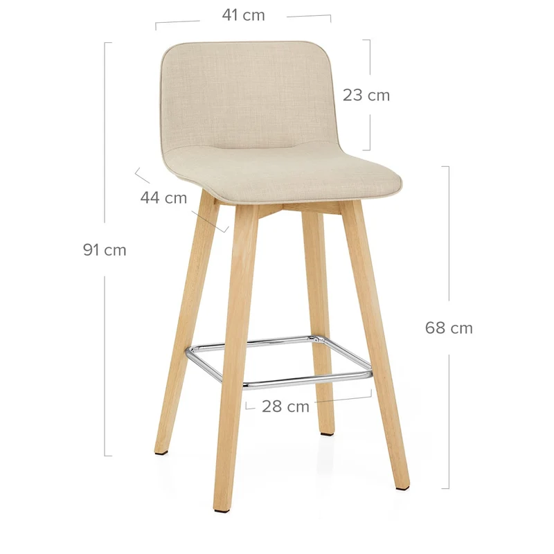 Chaise de Bar Bois - Tide Crème