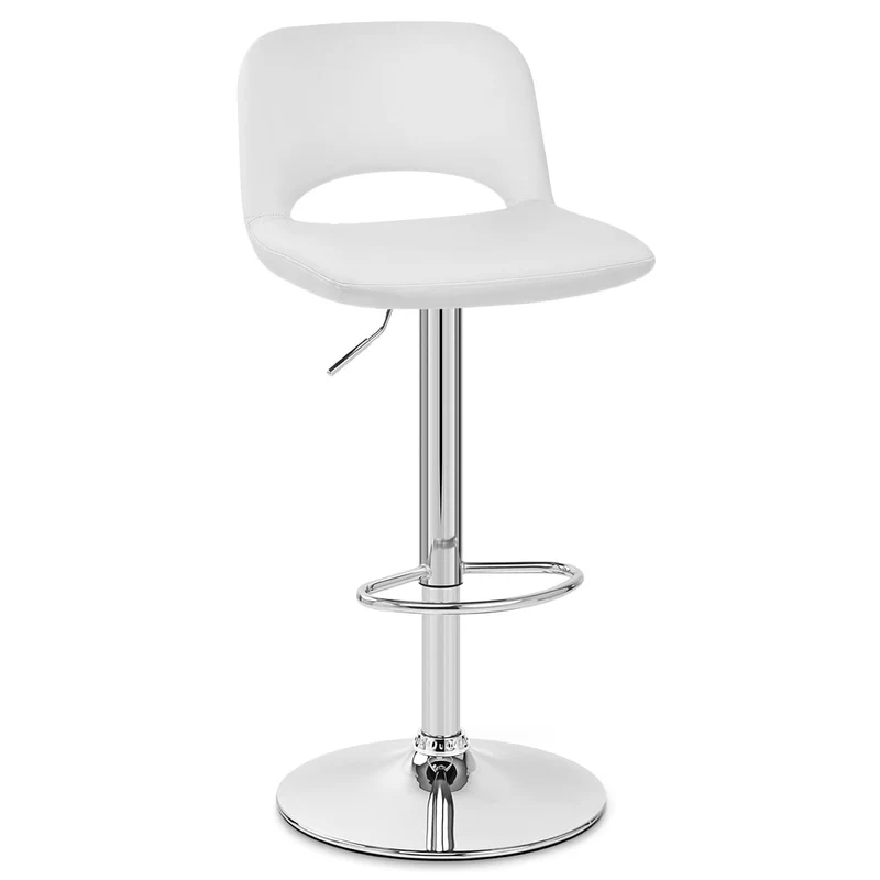 Tabouret de Bar Faux Cuir - Hugo Blanc