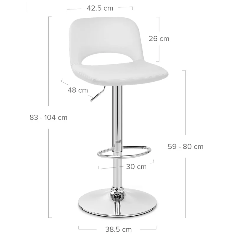 Tabouret de Bar Faux Cuir - Hugo Blanc