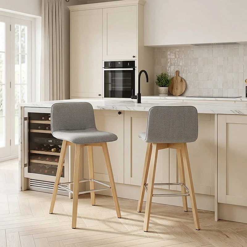 Chaise de Bar Bois - Tide Gris