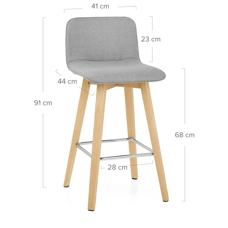 Chaise de Bar Bois - Tide Gris