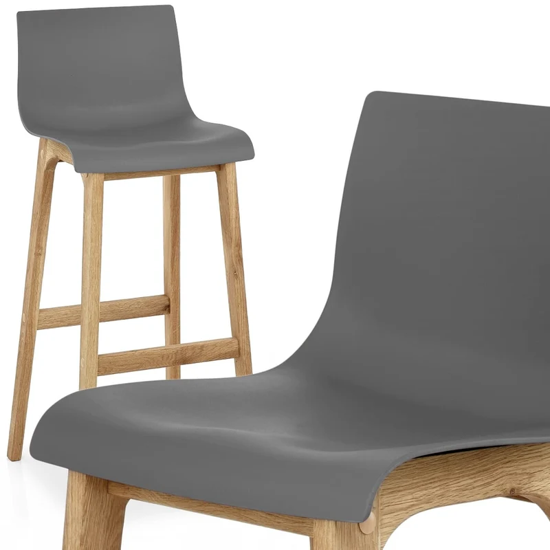 Tabouret de Bar Résine Bois - Drift ABS Gris Foncé