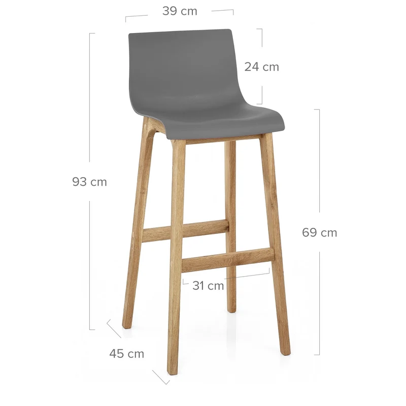 Tabouret de Bar Résine Bois - Drift ABS Gris Foncé