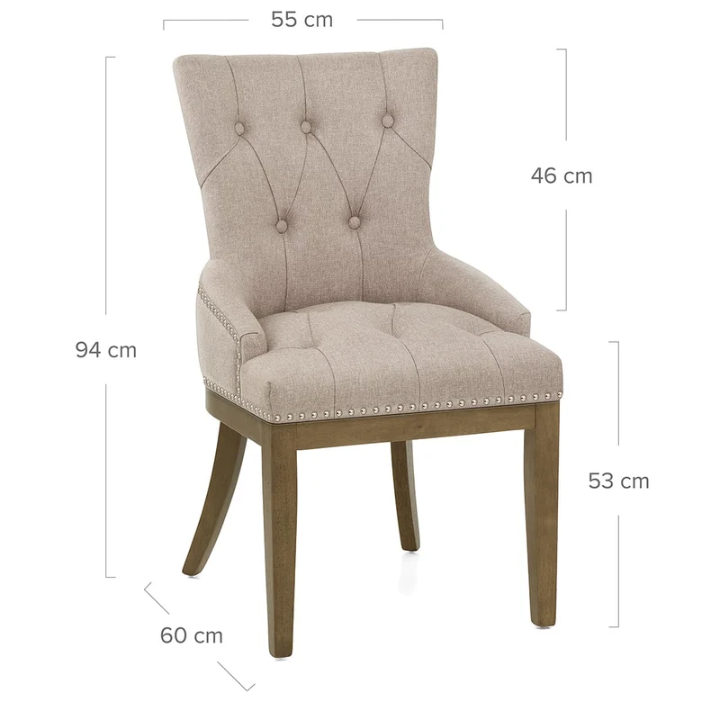 Chaise Chêne Tissu - Knightsbridge Taupe