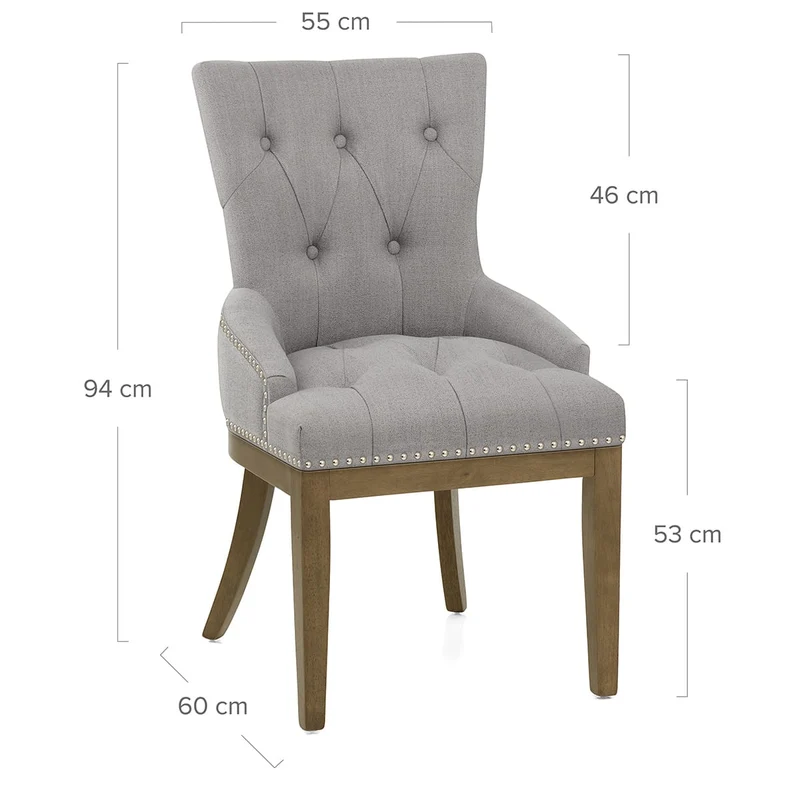 Chaise Chêne Tissu - Knightsbridge Gris
