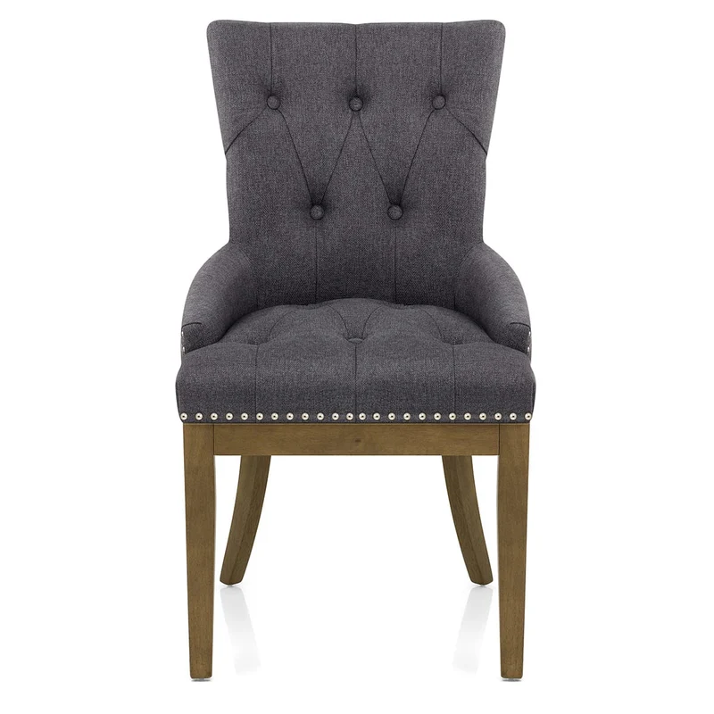 Chaise Chêne Tissu - Knightsbridge Gris Foncé