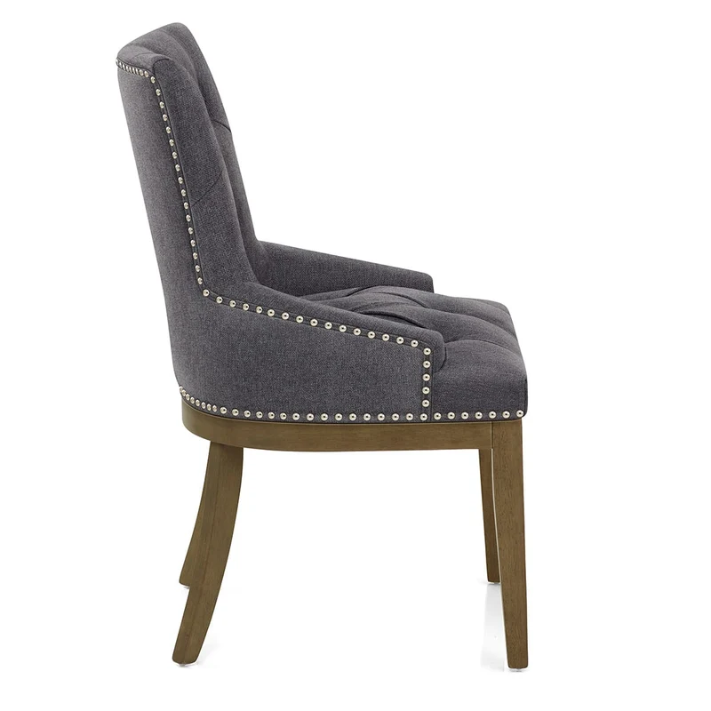 Chaise Chêne Tissu - Knightsbridge Gris Foncé