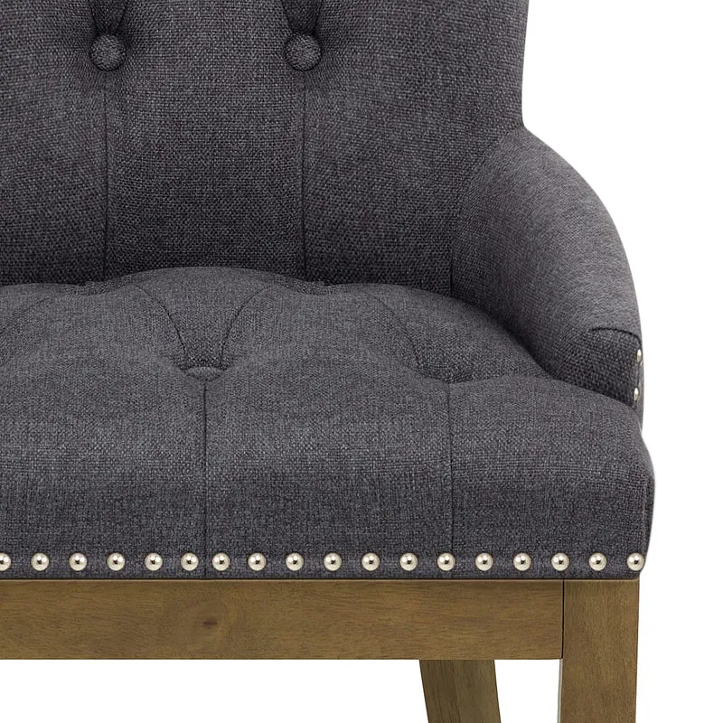 Chaise Chêne Tissu - Knightsbridge Gris Foncé