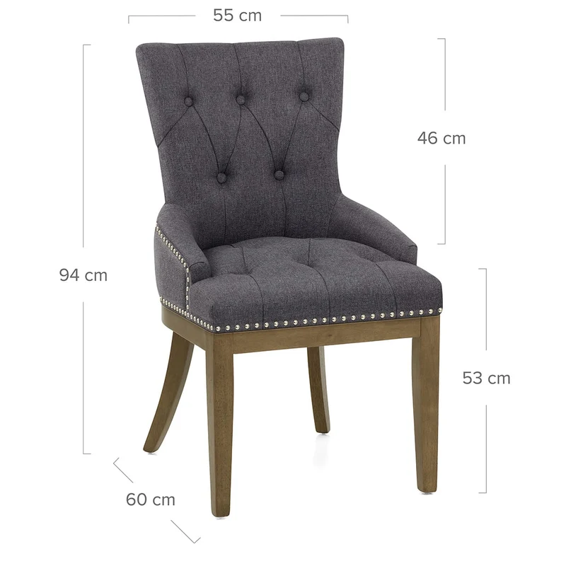 Chaise Chêne Tissu - Knightsbridge Gris Foncé