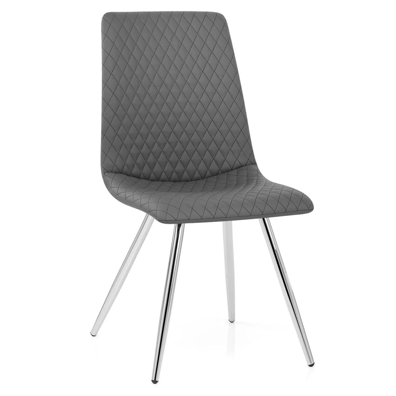 Chaise Faux Cuir - Trévi Gris Foncé