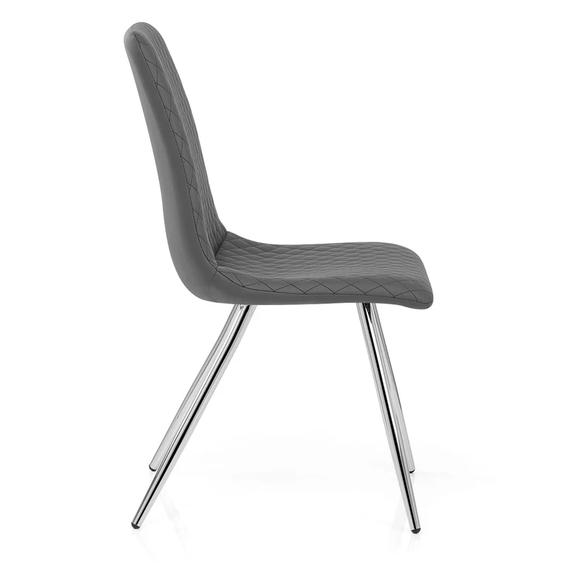 Chaise Faux Cuir - Trévi Gris Foncé