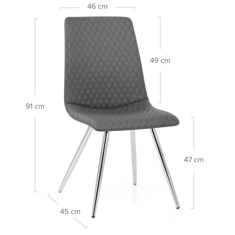 Chaise Faux Cuir - Trévi Gris Foncé