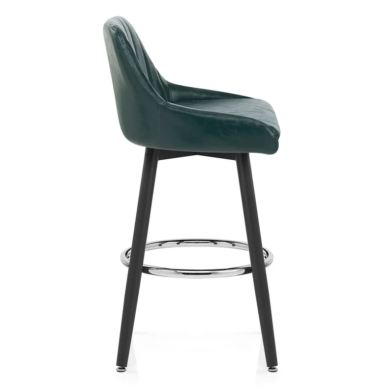 Chaise de Bar Bois Faux Cuir Antique - Hamilton Vert