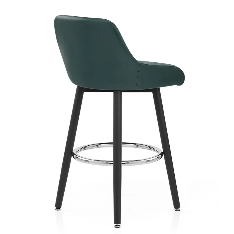 Chaise de Bar Bois Faux Cuir Antique - Hamilton Vert