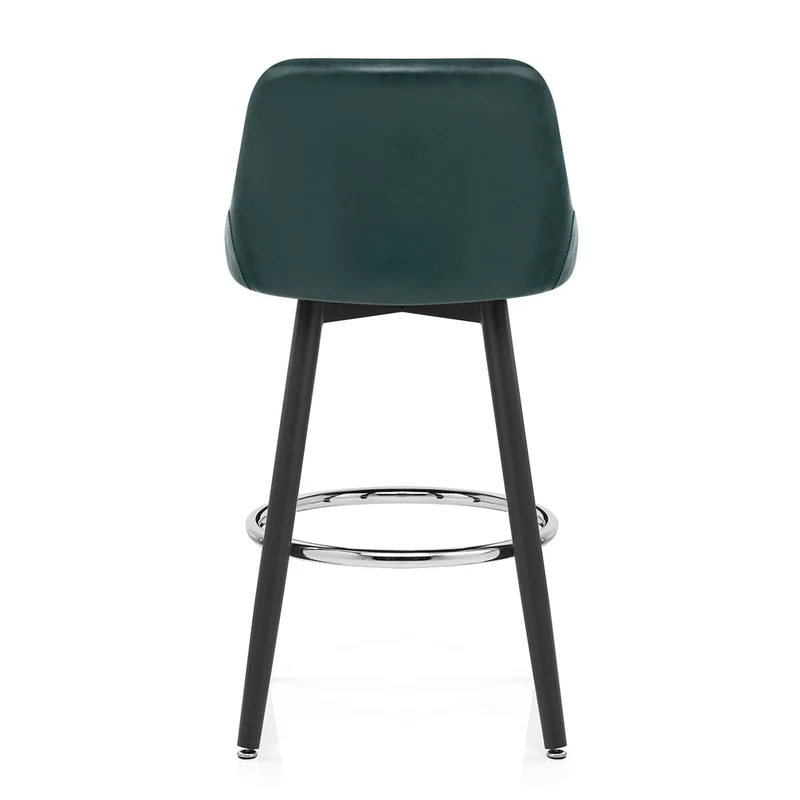 Chaise de Bar Bois Faux Cuir Antique - Hamilton Vert