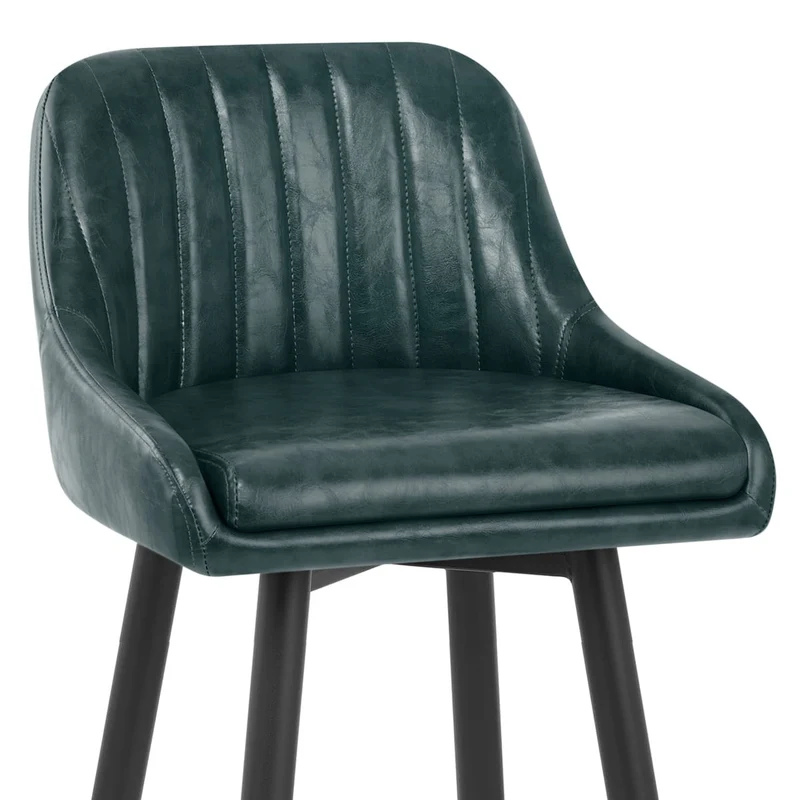 Chaise de Bar Bois Faux Cuir Antique - Hamilton Vert